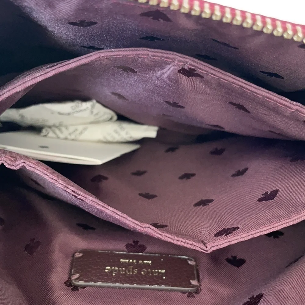 Kate Spade Burgundy/ Rhubarbtrt triple gusset crossbody bag nylon